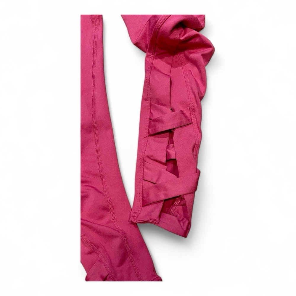 Free People FP Movement Pink Yoga Leggings Balletcore Criss‎ Cross Detail XS - Picture 3 of 6